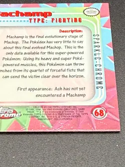 🔥MACHAMP Sparkle Holo Rare #68 2000 Pokemon Topps Chrome TV Series 1 LP - Image 3