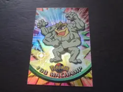 1999 Topps Pokemon Rainbow Foil #68 Machamp Holo Black Logo 1st Edition - Image 1
