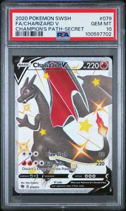 Charizard V PSA 10 - 079/073 - Secret Rare Full Art - Champions Path - Pokemon - Image 1