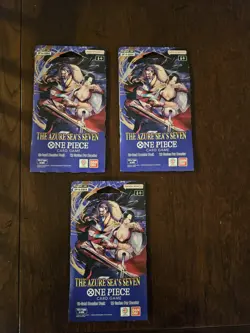Lot Of 3 One Piece TCG The Azure Sea's Seven Sleeved Booster OP-14 EB04 English - Image 1