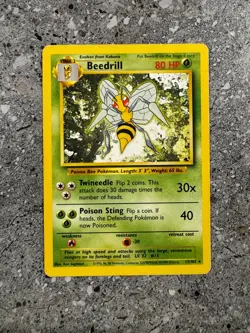 Pokemon TCG Cards Beedrill 17/102 Base Set Rare EXC - Image 1