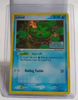 Pokemon Collectible Cards, Lotad, Holo Stamp, 55/100, Crystal Guardian, 2006 - Image 1