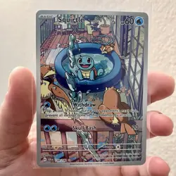 Pokemon TCG Squirtle Stellar Crown Illustration Card 148/142 Near Mint Condition - Image 1