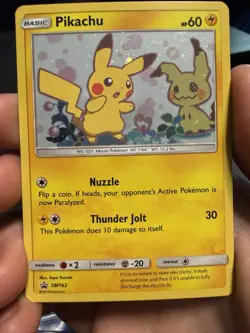 Pokemon TCG Pikachu & Mimikyu SM162 Black Star Promo Sun & Moon Holo 2019 NM - Image 2