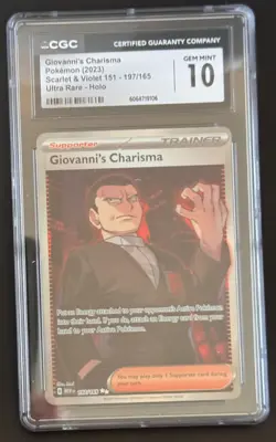 Giovanni's Charisma 197/165 Pokemon Sv: Scarlet & Violet 151 Holo CGC 10 - - Image 1