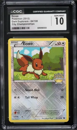 Pokemon Eevee Dark Explorers Cross Holo City Championships Stamped CGC 10 - Image 1