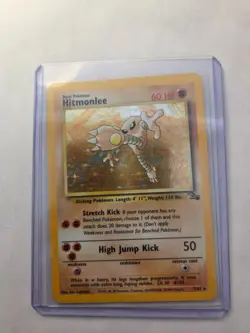 Hitmonlee 7/62 WOTC Fossil Set Holo Rare Pokemon Card LP-NM - Image 1