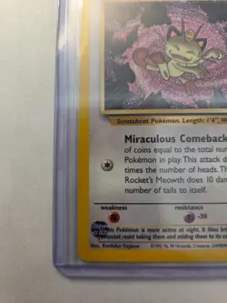 Pokemon Card WoTC Black Star Promo Team Rocket's Meowth 18 LP-NM - Image 4