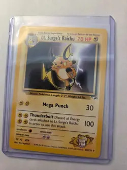 Lt. Surge's Raichu 028/132 Gym Heroes LP-NM Pokemon Card TCG - Image 1