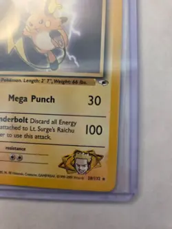 Lt. Surge's Raichu 028/132 Gym Heroes LP-NM Pokemon Card TCG - Image 5
