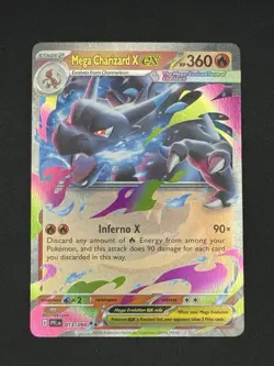 Mega Charizard X ex 013/094 Me02: Phantasmal Flames Holo Pokemon Card tCG - Image 1