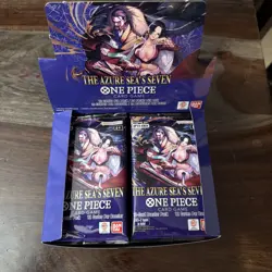 24X One Piece Card TCG OP-14 Sleeved Booster Packs Lot English DEAD PACKS Azure - Image 1