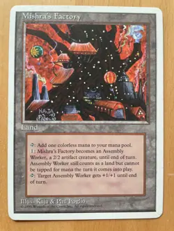 Mishra's Factory (4th Edition), Magic Karte MtG,Mishras Fabrik Kult Land - Image 1