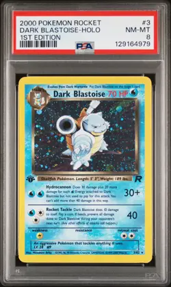 2000 POKEMON ROCKET 1ST ED #3 DARK BLASTOISE-HOLO PSA 8 - Image 1