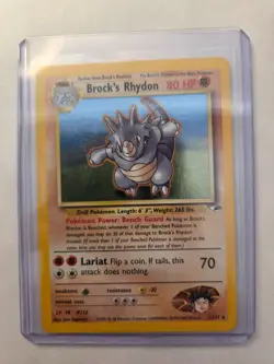 Pokemon TCG Brock's Rhydon Gym Heroes 2/132 Holo Unlimited Rare LP - Image 1