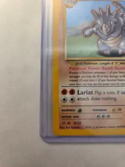 Pokemon TCG Brock's Rhydon Gym Heroes 2/132 Holo Unlimited Rare LP - Image 4