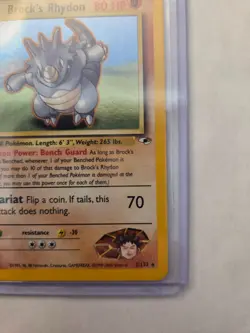 Pokemon TCG Brock's Rhydon Gym Heroes 2/132 Holo Unlimited Rare LP - Image 5