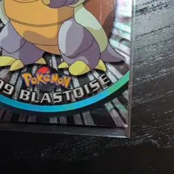 1999 Topps Pokemon TV Animation BLASTOISE #9 Texture Holo Silver Foil Black Logo - Image 4