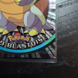 1999 Topps Pokemon TV Animation BLASTOISE #9 Texture Holo Silver Foil Black Logo - Image 5
