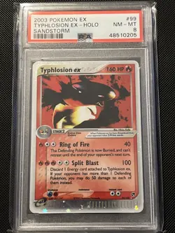 2003 Pokemon EX Sandstorm Typhlosion ex Holo 99/100 PSA 8 - Image 1