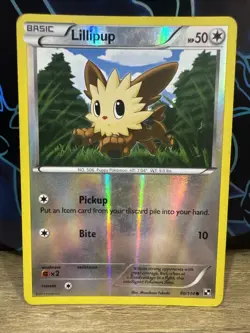 Pokemon Lillipup 80/114 Black & White Reverse Holo Card NM - Image 1