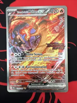 Pokemon TCG Team Rockets Moltres EX Card 229/182 Destined Rivals - Image 1