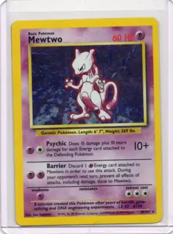 Mewtwo - 10/102 - Pokemon Base Set Unlimited Holo Rare Card WOTC LP - Image 1