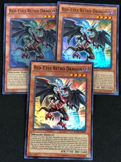YUGIOH RED-EYES RETRO DRAGON BOSH-EN095 SUPER X3(NM) - Image 1