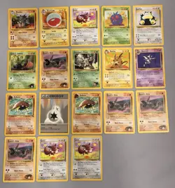 Lot Of 16 Vintage Pokemon Cards Jungle Fossil Gym Heroes LP-MP - Image 1