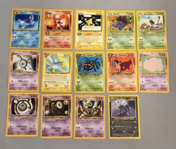 Lot Of 14 Vintage Pokemon Cards From Neo Genesis Neo Discovery Neo Revelation LP - Image 1