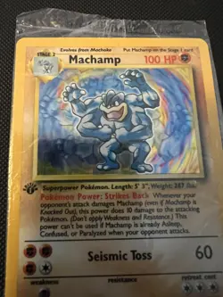 Machamp Base Set Holo 8/102 1st Edition Sealed Pokemon Card MINT - Image 1