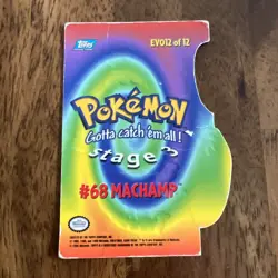 2000 Topps Pokemon TV Animation Series 3 #68 Machamp Die Cut Card EVO12 of 12 - Image 2