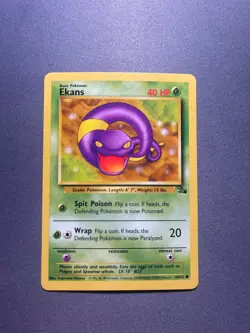 Pokemon TCG Ekans Fossil 46/62 Unlimited 1999-2000 Wizards Base Set - Image 1