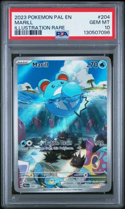 2023 POKEMON PAL EN-PALDEA EVOLVED ILLUSTRATION RARE #204 MARILL PSA 10 - Image 1