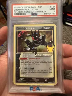 Pokemon Greninja TCG Gold Star Holo Card SWSH144 PSA 9 Celebrations Promo - Image 1
