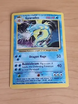 Pokemon Trading Card Game Base Set Gyarados 6/102 Holo Rare WOTC - Image 1
