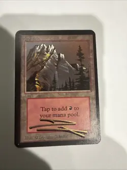 MTG: Alpha - Mountain (A) - Snowy Caps - Shadow Signed By Douglas Schuler - LP+ - Image 1