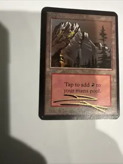 MTG: Alpha - Mountain (A) - Snowy Caps - Shadow Signed By Douglas Schuler - LP+ - Image 4