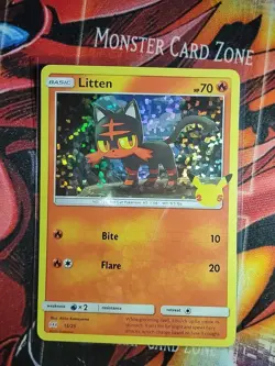 Litten - 15/25 - Holo - McDonalds 2021 - Pokemon Card - NM/M - Image 3