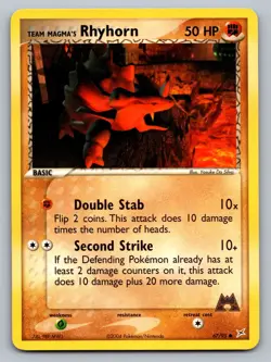 Pokemon TCG Team Magma vs Team Aqua Team Magma's Rhyhorn 67/95 - Image 1