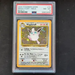 2000 POKEMON GAME BASE II #19 WIGGLYTUFF-HOLO BASE II PSA 8 - Image 1