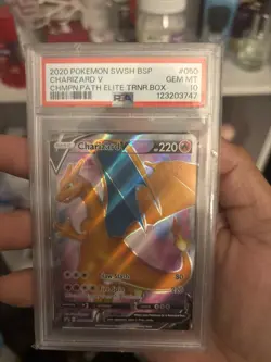 CHARIZARD V SWSH050 SWSH SWORD & SHIELD PROMO HOLO PSA 10 POKEMON TCG - Image 1