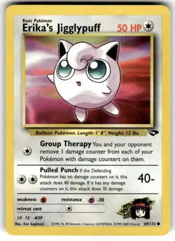 Pokemon TCG Erika’s Jigglypuff Gym Challenge 69/132 WotC 2000 Unlimited NM - Image 1