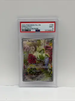 PSA 9 MINT - POKEMON S&V PALDEA EVOLVED - SPRIGATITO 196/193 ILLUSTRATION RARE - Image 1