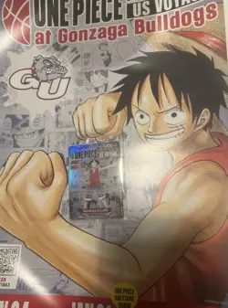 One Piece Monkey D. Luffy US Voyage College Card & Gonzaga Bulldogs Poster - Image 1