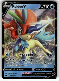 Keldeo V 053/202 SWSH01: Sword & Shield Base Set NM Pokemon Card TCG - Image 1