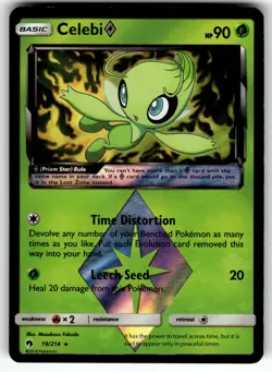 Celebi Prism Star 19/214 SM - Lost Thunder LP Pokemon Card TCG - Image 1