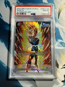 Majin Vegeta FB03-089 Super Rare Alt Art Dragon Ball Fusion World Card PSA 10 - Image 1