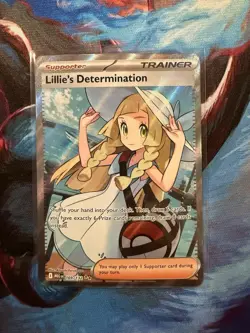 Pokemon TCG Lillie's Determination Trainer Card Holo Rare 169/132 - Image 1