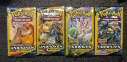 Pokemon Unbroken Bonds 3 Card Booster Packs Factory Sealed Artset (4 packs) - Image 1